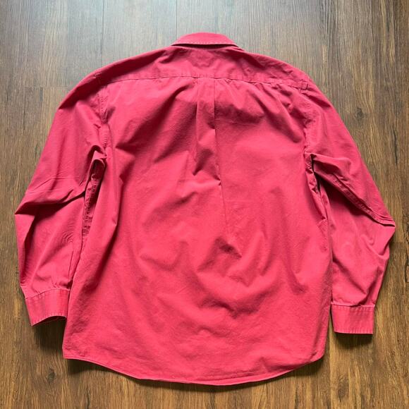 L.L. Bean Wrinkle Resistant Red Cotton Button Down Shirt L - Picture 2 of 4